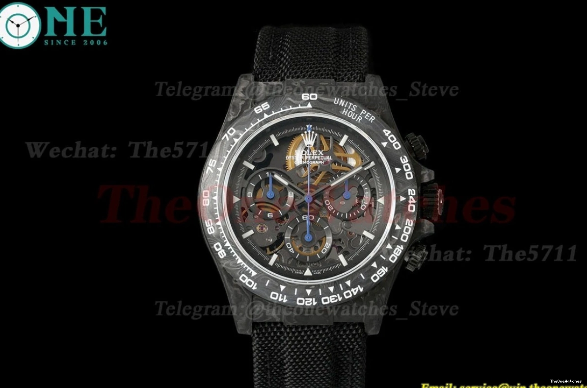Daytona Carbon Black Diw Dial NY Skeleton N6F DD4801 40mm 0424